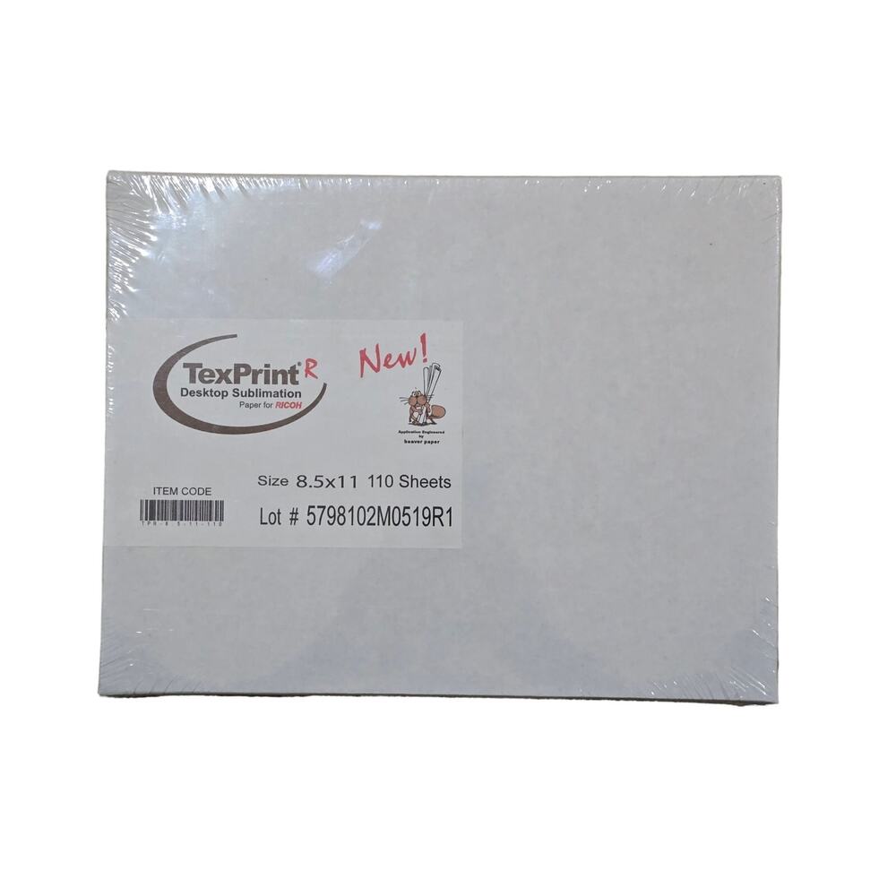TexPrint R Sublimation Transfer Paper, 120GSM, 110 Sheets 8.5" x 11" NEW